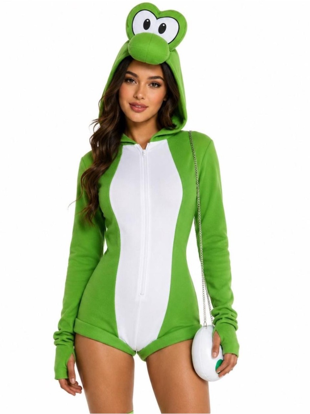 NEW Dolls Kill Yoshi Velour Romper Costume